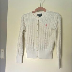 Girls Ralph Lauren Cable Stitch Cardigan in EUC 6X